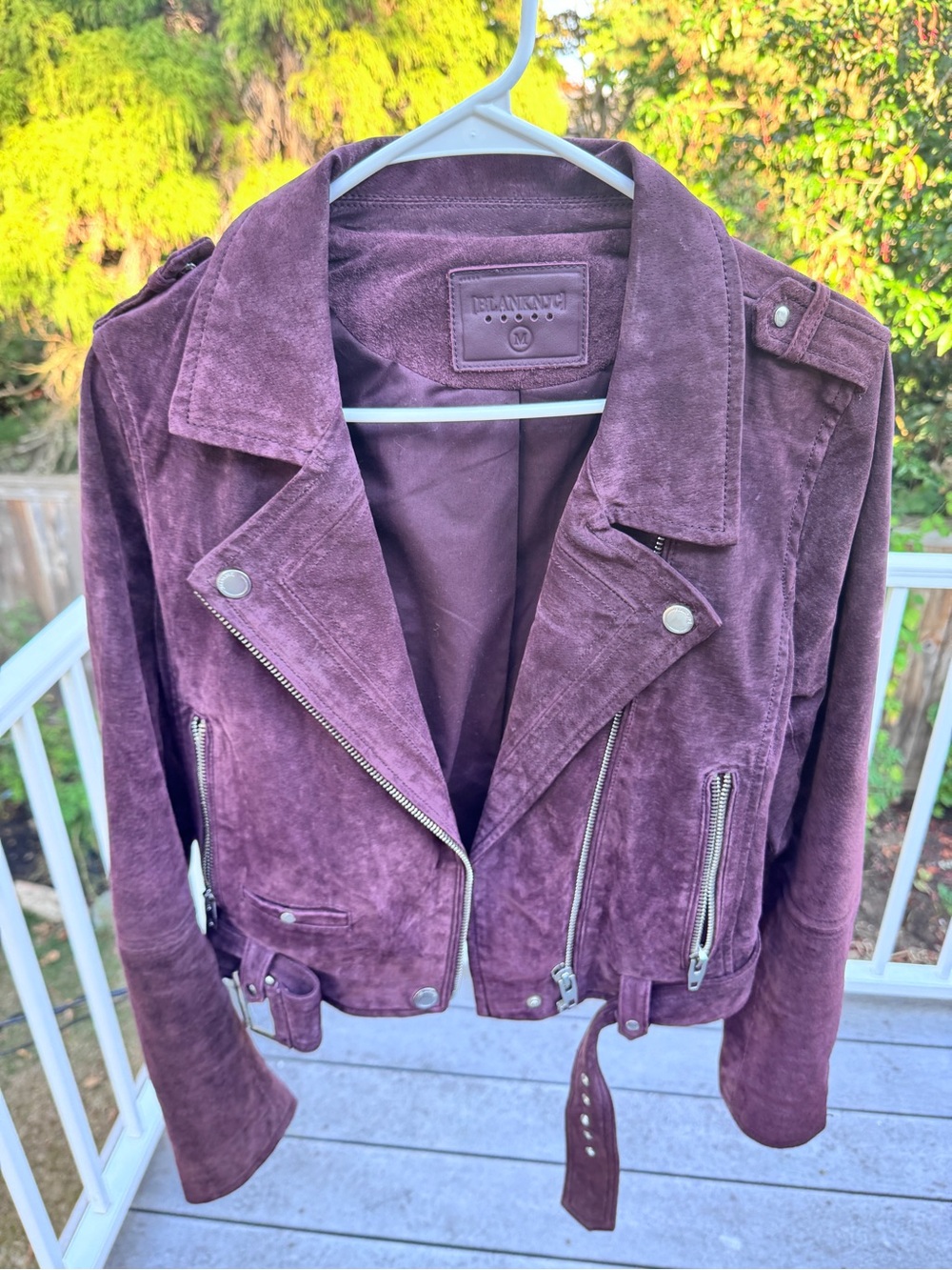 Blank NYC Plum Suede Moto Jacket